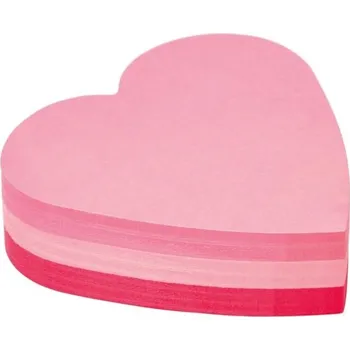 Samolepící bloček Post-it Super Sticky s výsekem srdce - 76 x 76 mm, neonový, 225 lístků