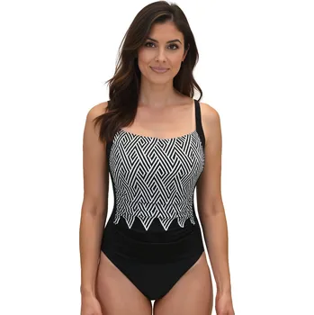 Dámské plavky Vivisence 3109 černo-bílý Jednodílné plavky s košíčky 75E