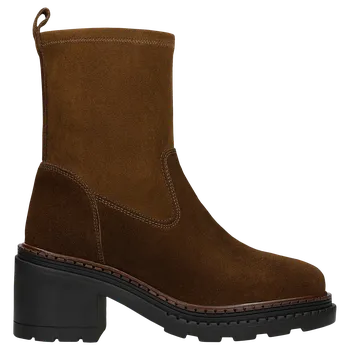 Dámské polobotky Hnědé Dámské Kotníkové Boty Ponožkového Typu Na Širokém Podpatku Wojas 5536082 38