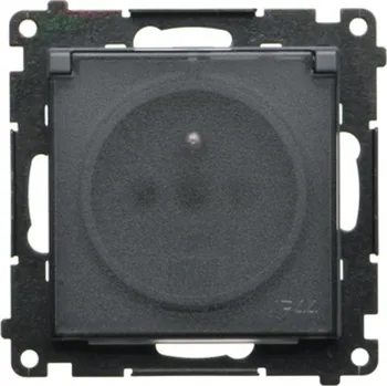 Elektrická zásuvka Zásuvka silová 1 násobná typ E, IP44, bez těsnění, víčko průhledné, 16 A /, Simon 55 TGZ1BCUZ.01/116A, grafitová