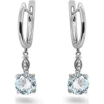 Náušnice Visící náušnice s akvamaríny Laney 2,27 ct DIHU092AN + dárkové balení LUXUS zdarma