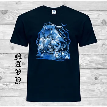 levne-bavlnene-tricko-potisk-nautica-jachta-lod Barva: Navy - tmavě modrá, velikost: 5XL