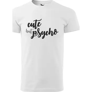 Pánské tričko Sablio Tričko s potiskem Cute but psycho - bílé L