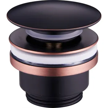 sítko a zátka do dřezu Mexen uzavíratelná univerzální umyvadlová výpusť kulatá, ClickClack, Starožitná černá, 79930-79