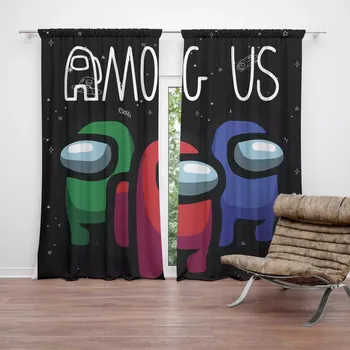 Závěs Sablio Závěs AMONG US Černý vesmír: 2ks 140x250cm