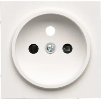 vypínač Kryt zásuvky silové 1 násobné, s uzemněním, se clonkami, Simon 55 TGZ1ZP/111, bílá