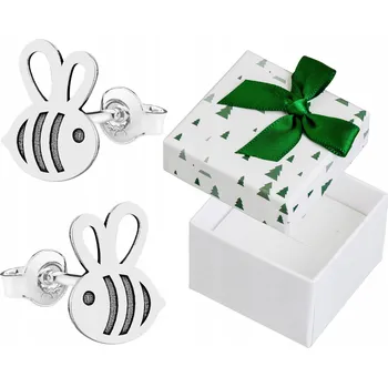 Náušnice Stříbrné Náušnice Včelky Oxidované Dámské Puzety Hmyz Včely Stříbro