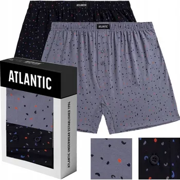 Boxerky ATLANTIC VOLNÉ PÁNSKÉ BOXERKY ŠORTKY KLASICKÉ SLIPY 2MBX048 2 BALENÍ XL