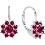 NB-3215 Stříbrné dámské náušnice rubínové zirkony