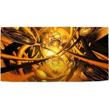 Osuška Sablio Ručník Žlutá abstrakce - 50x100 cm