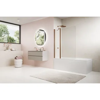 Vanová zástěna SOEB13 - jednodílná vanová zástěna s pevnou stěnou v rovině 100 cm SOEB13100