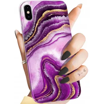 Pouzdro na mobilní telefon Zadní Kryt Hello Case pro Apple iPhone X, iPhone XS fialový