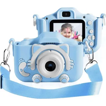 Digitální kompakt DIGITÁLNÍ FOTOAPARÁT pro DĚTI barevný Kočka kotě + PAMĚŤOVÁ KARTA