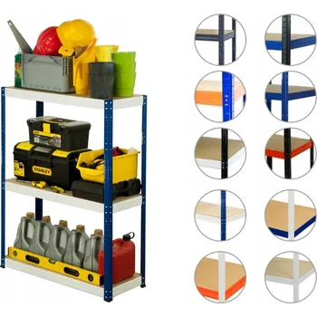 Dílenský regál Kovový regál, skladový regál do garáže HELIOS HNW 90x90x60 cm, 3 police, nosnost 400 kg na polici