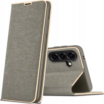 Pouzdro na mobilní telefon Flipové pouzdro KrainaGSM pro Samsung Galaxy A26, šedé