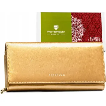 Peterson peněženka z pravé kůže zlatá PTN 42100-SH-1056 CH - dámská