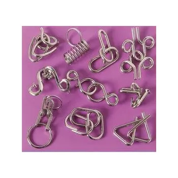 Hlavolam Hlavolamy drátové deset drobných - sada fialova