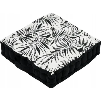 Polštář ZIANA Polštář na podlahu 45x45 listy vysoká sedák prošívaný boho taburet