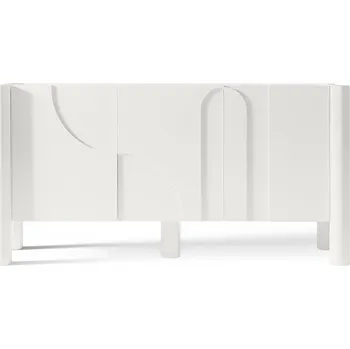 Dětská skříň Třídveřová komoda Lunaria s frézovaným čelem, bílá