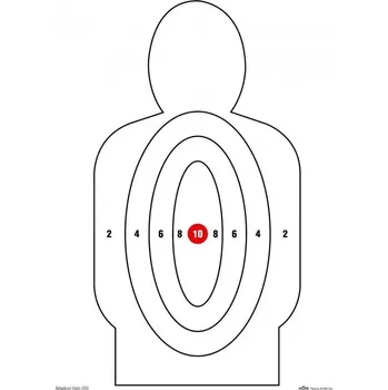 Terč na sportovní střelbu Papírový terč - Postava s červeným středem