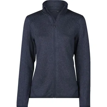Dámská mikina Dámská melanžová pletená fleecová bunda TJ 9616 navy melange XL