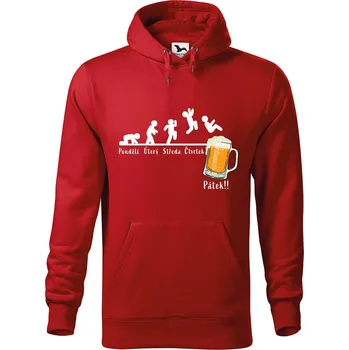 Pánská mikina DOBRÝ TRIKO Pánská mikina s potiskem Týden Velikost pánské mikiny: XL, Barva: Červená