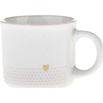Porcelánový hrnek Zlaté srdíčko 100 ml, bílá