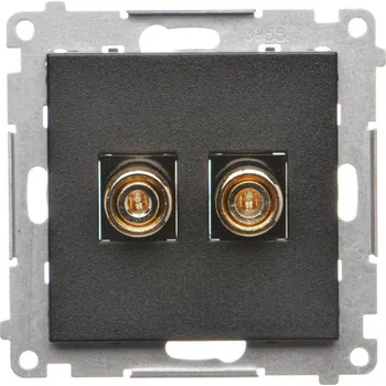 Elektrická zásuvka Zásuvka reproduktorová 1 násobná, Simon 55 TGL.01/149, černá metalizovaná