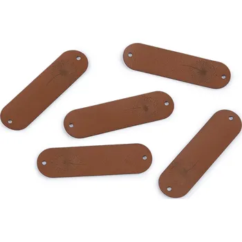 Nášivka Nášivka / štítek z eko kůže - pampeliška, střední, 3 hnědá