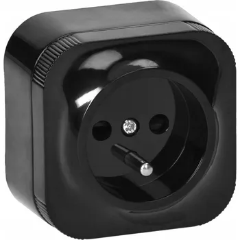 Elektrická zásuvka Černá nástěnná Elektrická Zásuvka Orno