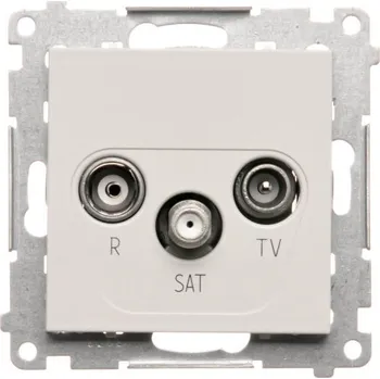 Elektrická zásuvka Zásuvka anténní R+TV+SAT koncová, 1x vstup: 5 MHz÷2,4 GHz, Simon 55 TASK.01/114, šedá světlá