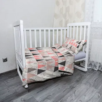 Povlečení Sablio Mikroplyšové dětské povlečení do postýlky Tříbarevné jehlany - 120x90 / 40x60