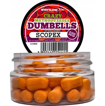 Boilies Plovoucí boilies Crazy Dumbells Pop-Up GENLOG Scopex 8mm 10g