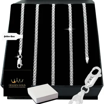 Řetízek STŘÍBRNÝ ŘETÍZEK DÁMSKÝ BISMARK 3 MM STŘÍBRO 925 SILNÝ / MASIVNÍ PRO ŽENY