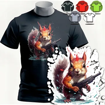 TRIČKO PÁNSKÉ TRIČKO - VEVERKA ZVÍŘATA PUŠKA LES - XS