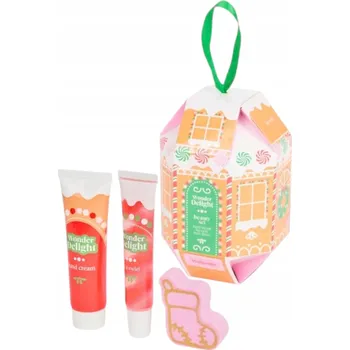 Kosmetická sada Vánoční dárková sada ve tvaru koule: krém, lesk na rty 3v1