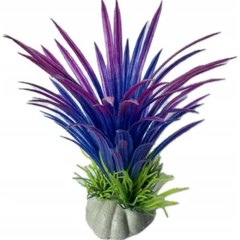 umělá květina UMĚLÁ ROSTLINA DO AKVÁRIA TERÁRIA DEKORACE FIALOVÁ výška 13 CM