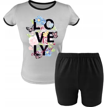 Dívčí pyžamo pro mládež, bavlněné, s krátkým rukávem, velikost 158