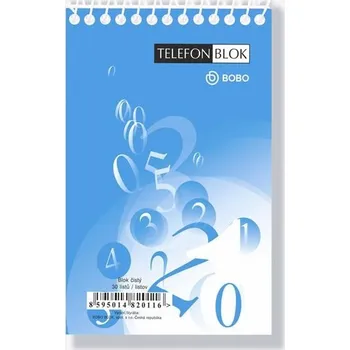 Blok k telefonu s horní spirálou A7, čistý, 30 listů