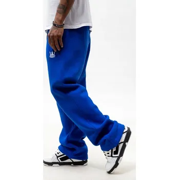 Široké Pánské Tepláky BAGGY Modré Jigga Výšivka BAVLNĚNÉ XL