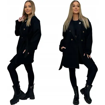 Dámský kabát Edoti dámský černý klasický kabát bez kapuce CLR039 velikost M