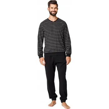 Pánské pyžamo Pánské bavlněné pyžamo dlouhé – košile a kalhoty, velikost L