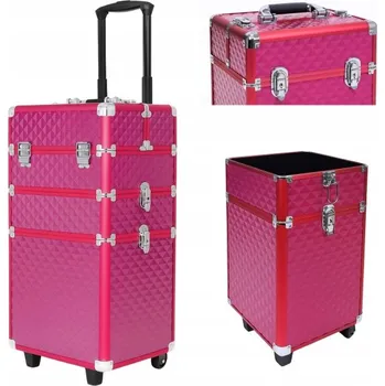 Kosmetický kufr CA19E Kosmetický kufřík na kolečkách 3v1 61X36X25cm červená