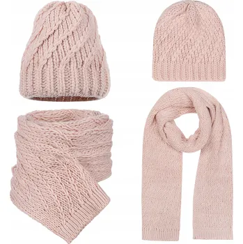 Čepice Majka komplet čepice, šátek, univerzální velikost, růžová