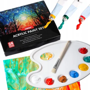 Vodová barva AKRYLOVÉ BARVY VELKÁ SADA AKRYLOVÝCH BAREV 24x12ml BARVA BARVA