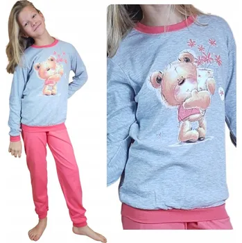 Dívčí pyžamo pro mládež, bavlněné, s dlouhým rukávem, velikost 164