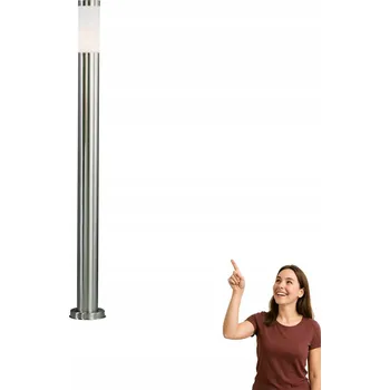Venkovní osvětlení Osvětlovací sloupek kulatý Globo Lighting E27 110 cm stříbrný