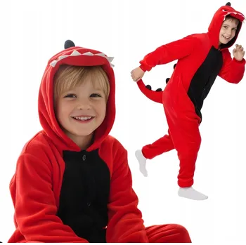 Karnevalový kostým Pyžamo Onesie Kigurumi Kostým Převlek Dinosaurus Děti 125-135cm