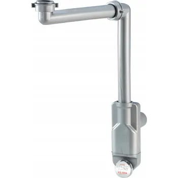 Sifon Skrytý umyvadlový sifon Lira šetřící místo, průměr 32-40 mm, stříbrno-šedý