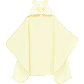 Maxi osuška, pončo s kapucí Zajíčci 70x120cm - smetanová